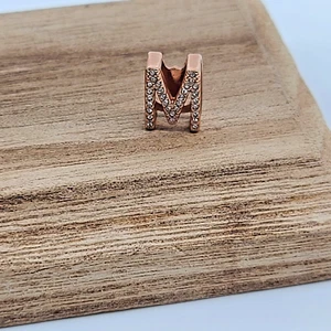 KEEP Collective "Letter M" Pave Crystal Rose Gold Slide Key Charm - Picture 1 of 10