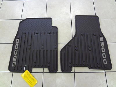 09-12 Dodge Ram Rubber Slush Mats Set of 2 Front Crew/Mega Cab Brown Mopar OEM - Изображение 1 из 4