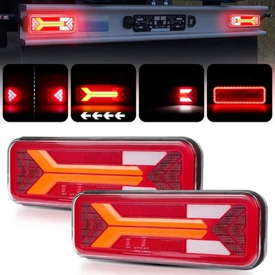 2x 12V 24V 11" LED Trailer Truck Caravan Lorry Rear Tail Indicators Light E-Mark - Image 1 of 4