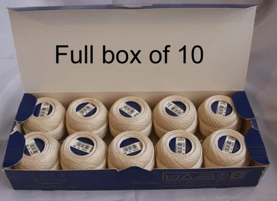 BOX of 10 - DMC Cordonnet COTTON Crochet Thread 20g balls, 60ct - Ecru - BNIB - Image 1 of 4