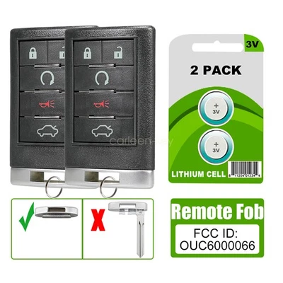 2 For 2008 2009 2010 2011 2012 2013 Cadillac CTS Keyless Entry Remote Key Fob - Image 1 of 4