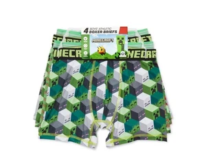 Ropa interior calzoncillos boxer con estampado integral Minecraft para niños, paquete de 4, tallas XS y XL - Imagen 1 de 7