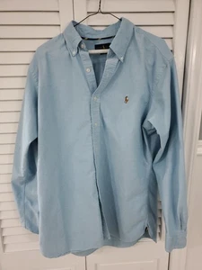 Men's Long Sleeve Ralph Lauren Blue Size Large Button Down Shirt - Picture 1 of 7