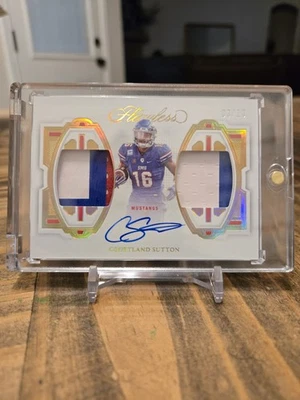 2023 Panini Flawless Collegiate Courtland Sutton Dual Worn/Used Patch Auto 03/10 - Image 1 of 2