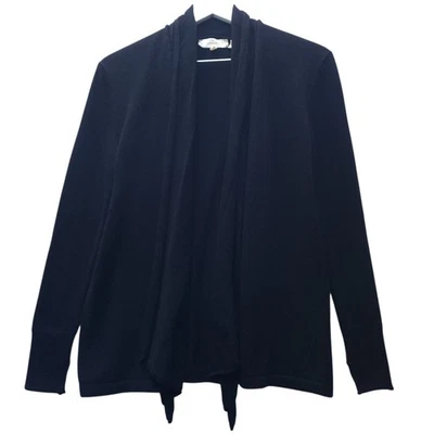 Cárdigan para mujer Inhabit talla pequeña cachemir frente abierto negro envejecido Foto 1 de 4