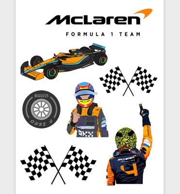 Mclaren F1 Edible Cake Decorations /Toppers - A4 Sheet Wafer Card Fondant
