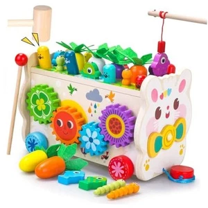 9 in 1 Easter Montessori Toys for 1 Year Old, Wooden Hammering Pounding Toy - Picture 1 of 7