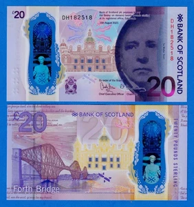 Scotland 20 Pounds 2021 P-132 UNC Polymer Banknote - Bank of Scotland - Picture 1 of 3