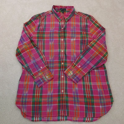 Lauren by Ralph Lauren Madras Plaid Button Up Shirt Women's Oversized XL - Image 1 of 4