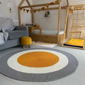 Rug Hand Braided Round Area rug code 3 - Picture 1 of 1