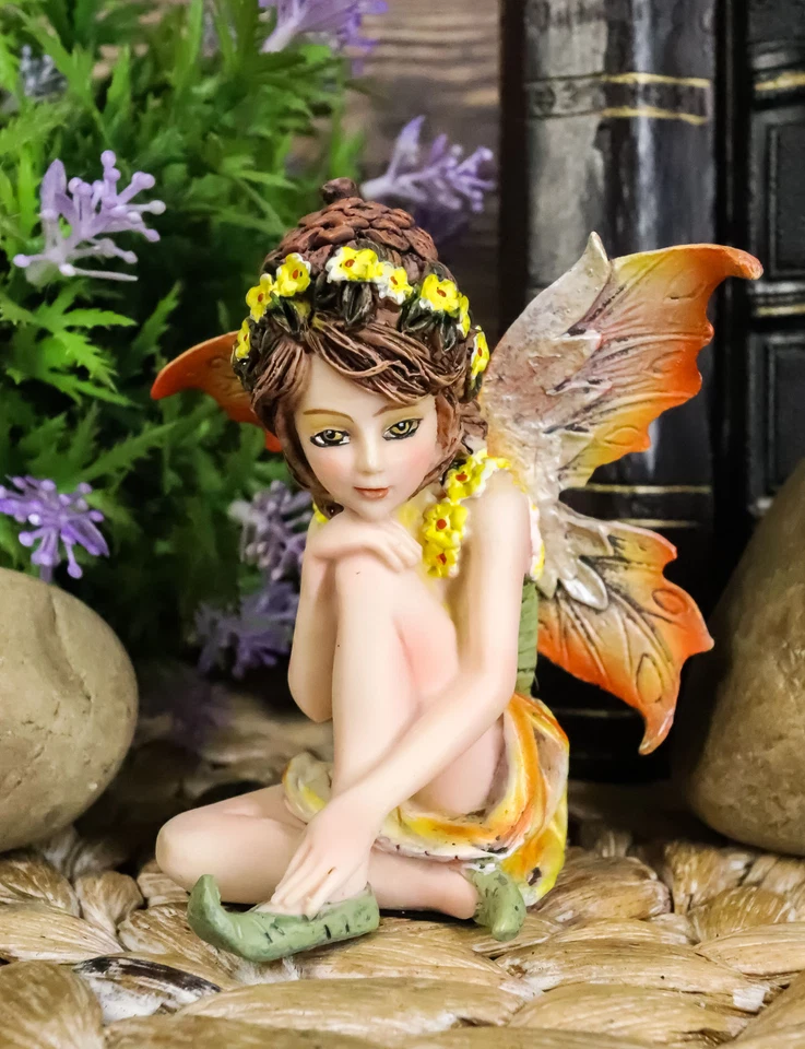 Ebros Resin Miniature Garden Bright Sun Flower Fairy Collectible Figurine 2.75"h