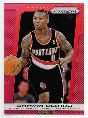 2013-14 Panini Prizm DAMIAN LILLARD RED PRIZMS Weber State Trail Blazers #19 - Image 1 of 2