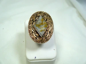ANTIGUO ANILLO DE CUARZO DE ORO CALIFERIA ORO FIEBRE - Imagen 1 de 8