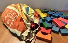 Vintage Playskool Duffle Bag of Colored Blocks Original bag