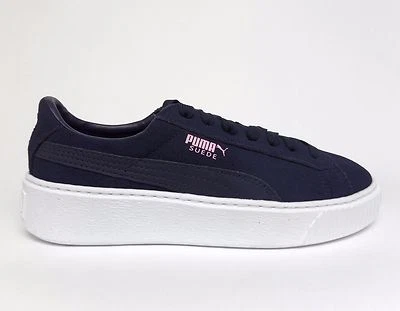 Puma Niños Grandes Plataforma Gamuza Junior Zapatos Chaquetón Azul Marino 363663-03 b Foto 1 de 4