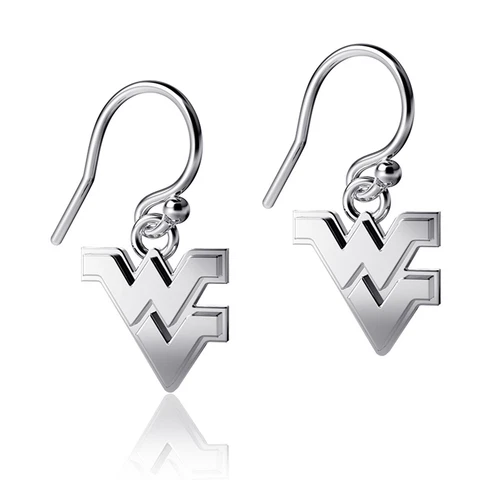 Dayna Designs West Virginia Mountaineers Silver Dangle Earrings Cover