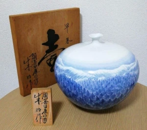 Shumei Fujii Arita Ware Vase 9.8" Decorative mountain scenery New From Japan - Picture 1 of 8