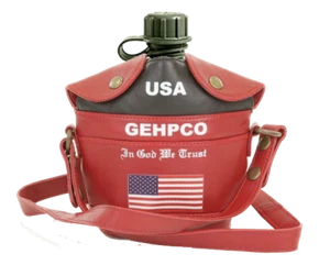 Canteen & Custom Handmade Leather Pouch (OD Green) (MADE IN THE USA!) - Picture 1 of 5