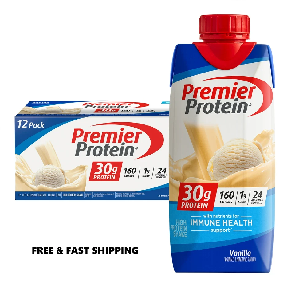 Premier Protein Shake, Vanilla, 30g Protein, 11 fl oz, 12 Ct FREE shipping - Image 1 of 1