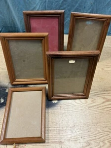 5 Holz Bilder Fotorahmen Form Zierleiste Front 5 x7 in Staffelei oder hängen mit Glas - Bild 1 von 6