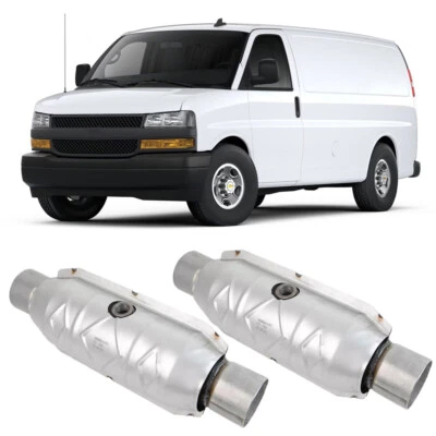Pair 2.5" Inlet/Outlet Catalytic Converter For Chevrolet Express 1500 2500 3500 - Image 1 of 4