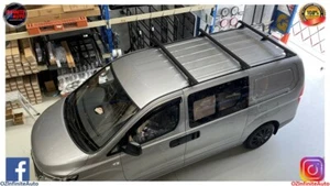 Hyundai iLoad/iMax Set of 3 Matte Black Roof Racks+Track Mount System 2007+ - Picture 1 of 8