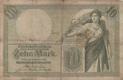 10 MARK 1906 GERMANY Paper Money Banknote #PL208.U - Image 1 of 3