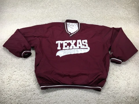 Vintage Texas A&M Aggies Jacket Mens Medium Red Football Windbreaker Logo 90s Cover