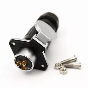 1Set WP20 3Pin Waterproof Aviation Plug Cable Connector Chassis Panel Mount - Picture 1 of 4