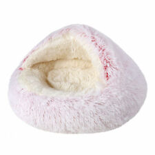 Comfortable Soft Plush Cat Bed Cave Hooded Pet Bed for Dogs Cats Self Warming
