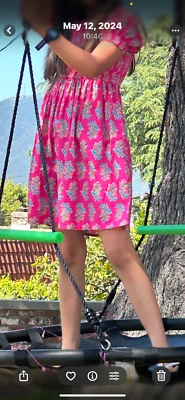 Niñas J Crew Vestido Rosa Floral Calado Talla 8 Melón Lavado Foto 1 de 4