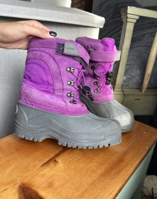 Lands End Niños Púrpura Invierno Botas de Nieve Juveniles Talla 3 Foto 1 de 4