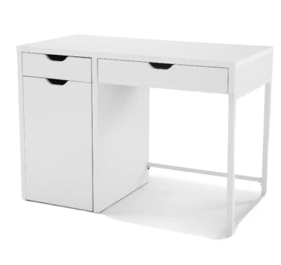 Escritorio Mainstays Perkins con marco de metal, blanco (archivador se vende por separado) Foto 1 de 4