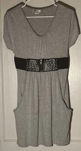 Vestido gris con cinturón para mujer "Chesley" talla L - Imagen 1 de 4