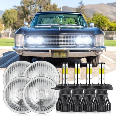 Faros LED redondos de 5,75 pulgadas haz Hi/Lo para Buick Electra 1959-1973 1974 4 piezas Foto 1 de 4