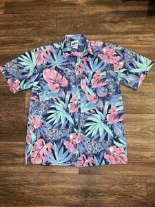 The Men's Store at Sears M All Over Print Aloha Hawaiian Shirt Made in USA VTG - Picture 1 of 4