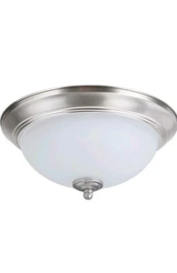 Aspen Creative 63018-11 LED Flush Mount Light Nickel Finish, Frosted - Picture 1 of 8