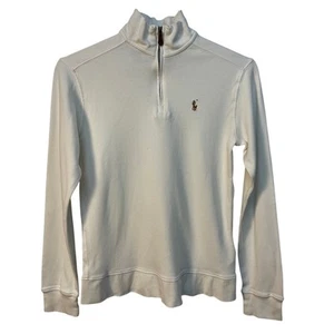 Polo Ralph Lauren Boys Long Sleeve 1/4 Zip Mock Neck Top Color Ivory L/G(14-16) - Picture 1 of 13