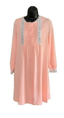 Conjunto de camisón y bata de encaje de nailon sedoso melocotón de colección Gossard Artemisa 2 piezas talla M Foto 1 de 4