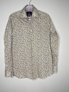 Hawes & Curtis Mens Shirt Piccadilly Stretch Size M Fruit Design Like New - Picture 1 of 9