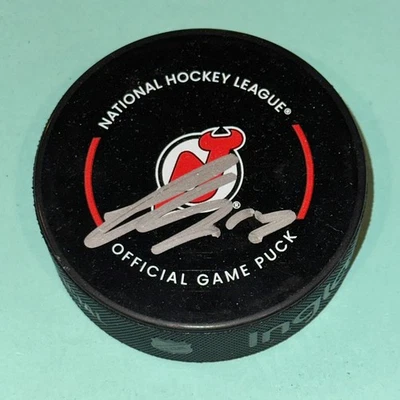 NICO HISCHIER Signed New Jersey DEVILS Official GAME Puck Beckett (BAS) - Image 1 of 3