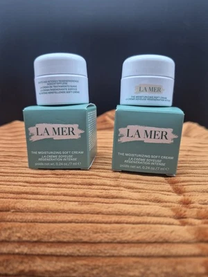 La Mer The Moisturizing Soft Cream 0,24 oz-7 ml lote de 2 tamanhos de viagem - Imagem 1 de 2