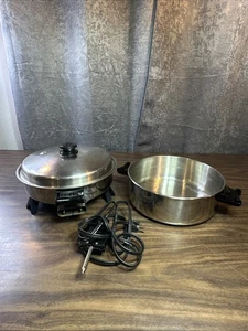SALADMASTER w/ VAPOR LID 7817 ELECTRIC SKILLET OIL CORE 11” TESTED W/ DOME LID - Picture 1 of 17