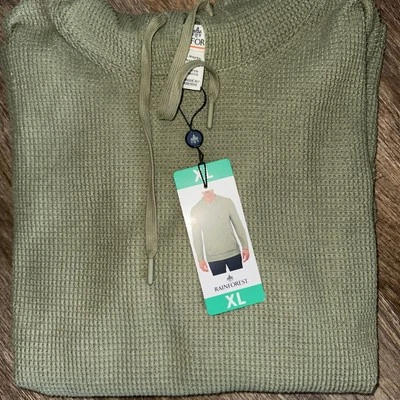 Rainforest Lounge Sudadera con Capucha Texturizada Suave Ligera para Hombre, Verde XL Foto 1 de 4