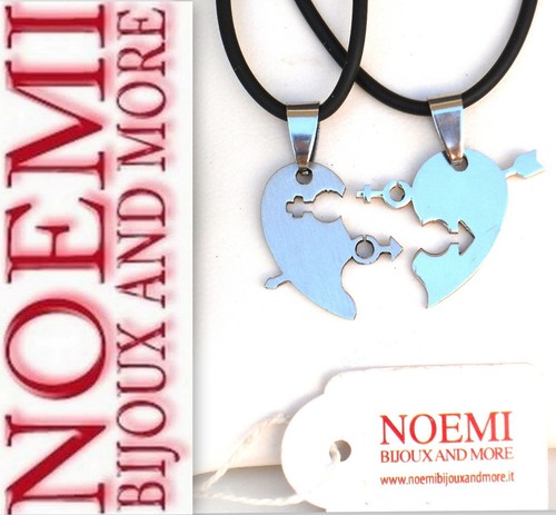 NOEMI GIOIELLI COLLANA DOPPIO CUORE ACCIAIO S.VALENTINO OUTLET CO352 EURO 15