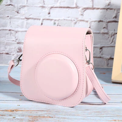 PU Leather Case Bag with Shoulder Strap for Fujifilm Instax Mini 11 Camera(Pink) — 第 1/4 张图片