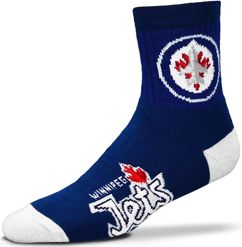 NHL Winnipeg Jets Team Colors Men's 501 Large Quarter Socks Fits Size 10-13 Cover