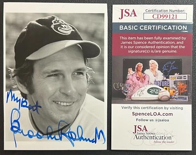Brooks Robinson Signed B&W Photo JSA Cert AUTO MLB Baltimore Orioles #5 HOF '83! - Image 1 of 4