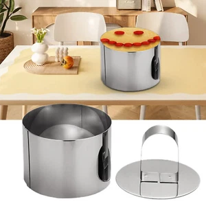 Juego de moldes de anillo de mousse de acero inoxidable de 1 pieza - Mini cortador de pasteles para hornear con empujador - Imagen 1 de 7