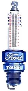 Ford Tough Spark Plug Thermometer 17" Metal Aluminum Sign Garage Bar Truck New - Picture 1 of 1